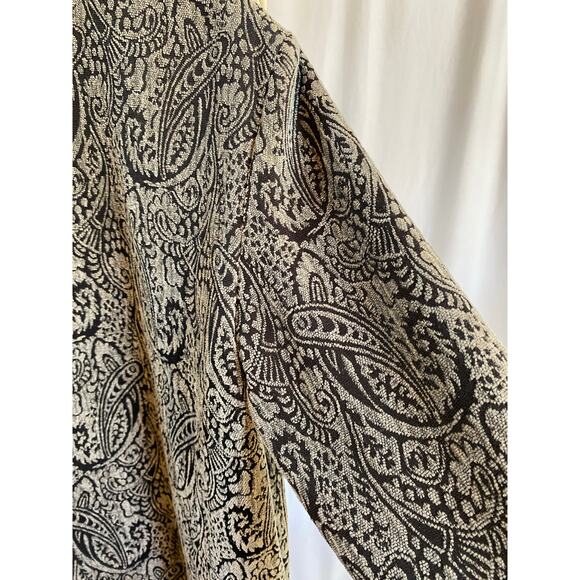 Sag Harbor Jacket Vintage 90's Brocade Paisley Black Tapestry Oblong Buttons 8 - Picture 6 of 9